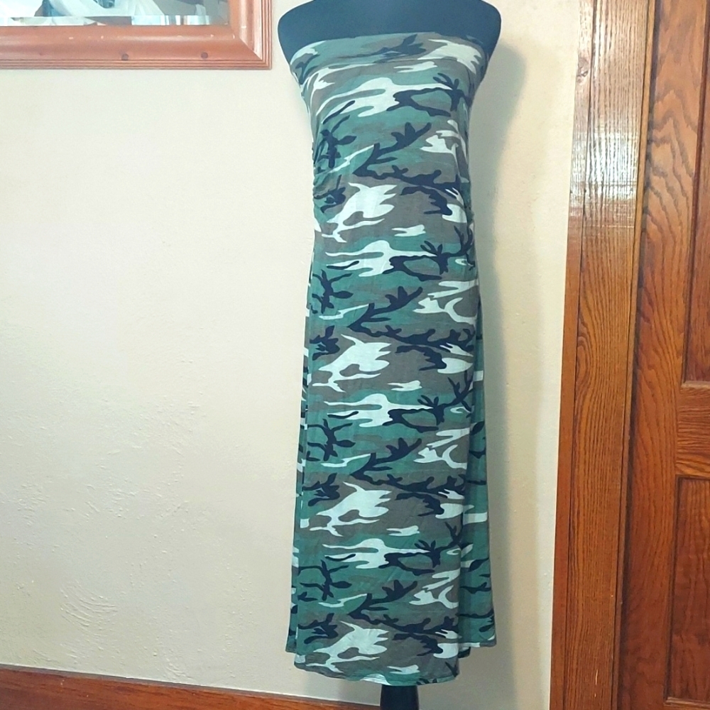 Juniors Noble U Camo Sleeveless Jersey Cotton Maxi Dress